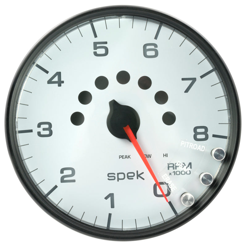 Load image into Gallery viewer, Autometer Spek-Pro Gauge Tachometer 5in 8K Rpm W/Shift Light &amp; Peak Mem White/Black
