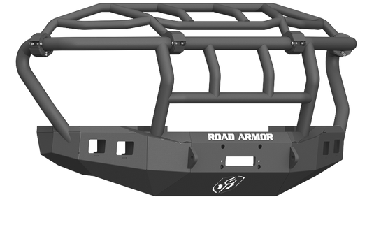 Road Armor 17-20 Ford F-250 Stealth Wide Fender Front Winch Bumper w/Intimidator Guard - Tex Blk