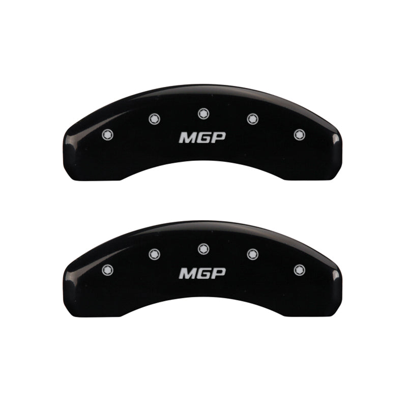 Load image into Gallery viewer, MGP 4 Caliper Covers Engraved Front &amp; Rear MGP Black finish silver ch
