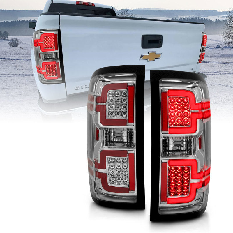 Load image into Gallery viewer, ANZO 2014-2018 Chevy Silverado 1500 LED Taillights Chrome
