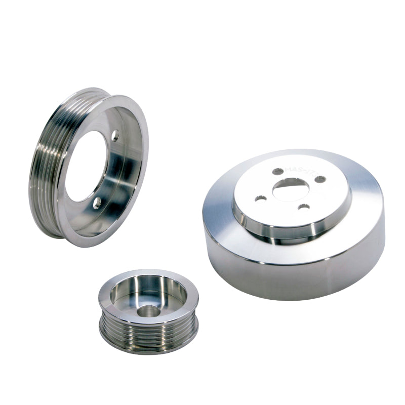 Load image into Gallery viewer, BBK 94-95 Mustang 5.0 Underdrive Pulley Kit - Lightweight CNC Billet Aluminum (3pc)
