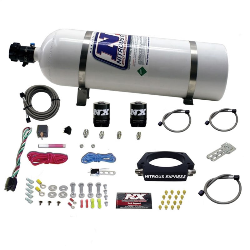 Load image into Gallery viewer, Nitrous Express GM LS 102mm Nitrous Plate Kit (50-400HP) w/15lb Bottle
