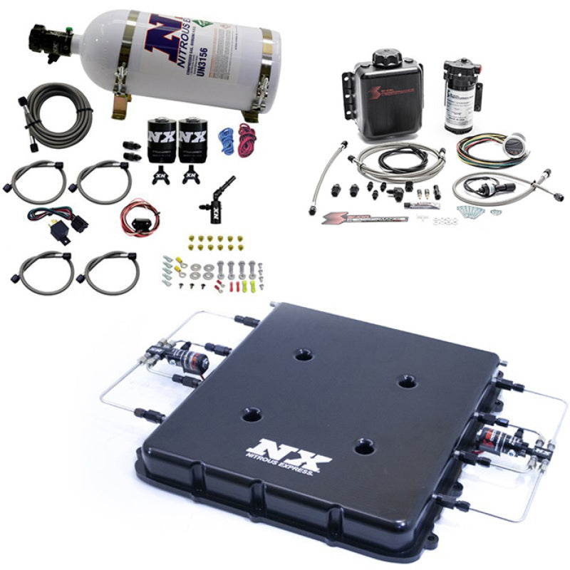 Load image into Gallery viewer, Nitrous Express Nitrous &amp; Water Injection Kit w/Billet LT4 Supercharger Lid w/10lb Bottle
