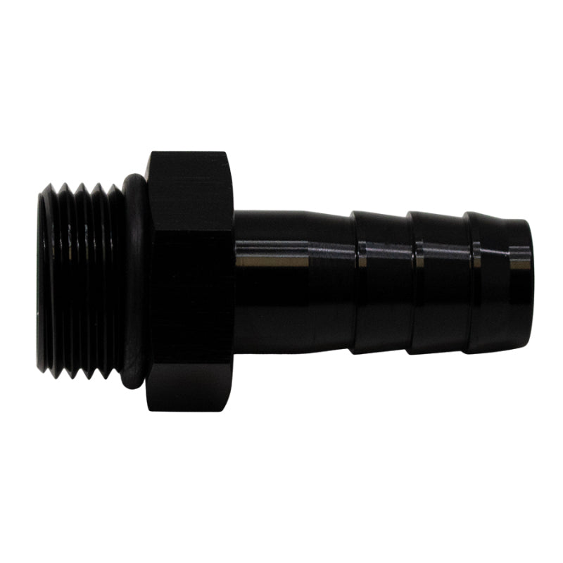 Load image into Gallery viewer, DeatschWerks 8AN ORB Male to 1/2in Male Triple Barb Fitting (Incl O-Ring) - Anodized Matte Black
