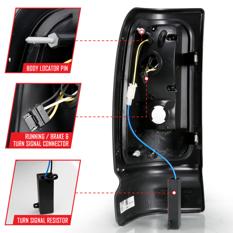 Load image into Gallery viewer, ANZO 1994-2001 Dodge Ram 1500 LED Taillights Plank Style Chrome w/ Clear Lens
