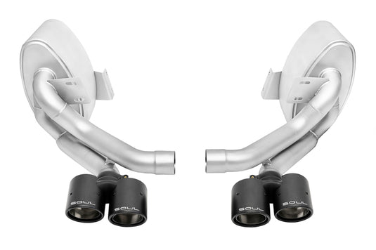 SOUL 09-11 Porsche 997.2 Carrera Sport Side Mufflers - Dual Wall Carbon Fiber Tips