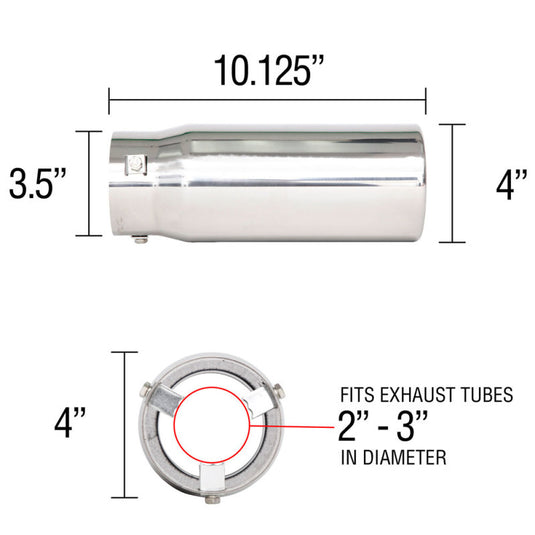 Spectre Exhaust Tip 4in. Resonated