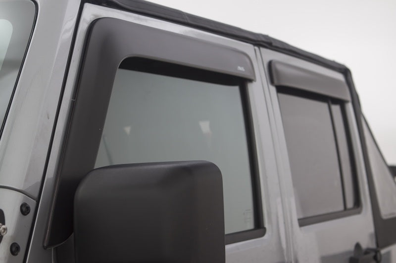 Load image into Gallery viewer, AVS 07-18 Jeep Wrangler Unlimited Ventvisor &amp; Aeroskin Deflector Combo Kit - Matte Black
