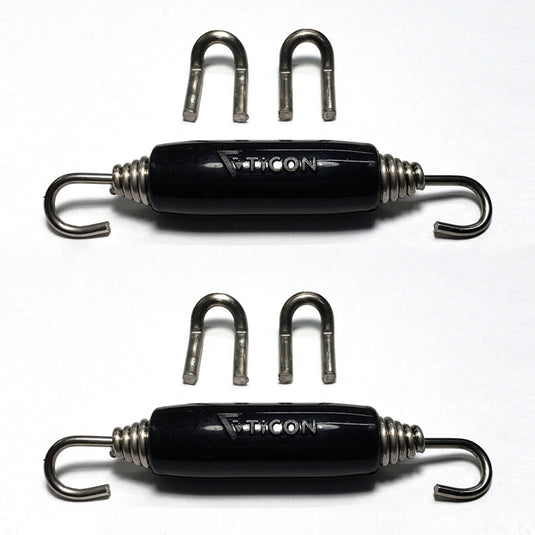 Stainless Bros Spring Tab Kit - 5 Pack SS304 (5 Springs 10 Hooks and 5 Black Silicone Sleeves)