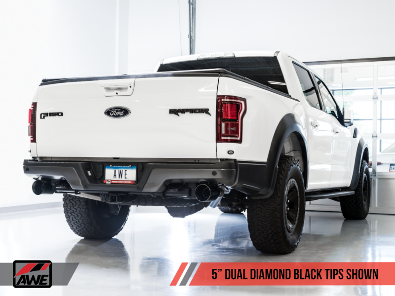 Load image into Gallery viewer, AWE Tuning 2017+ Ford Raptor Tailpipe Conversion Kit w/ Diamond Black Tips

