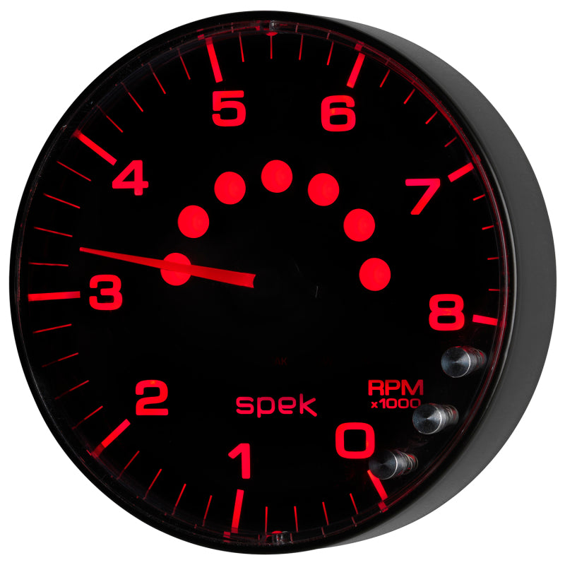 Load image into Gallery viewer, Autometer Spek-Pro Gauge Tachometer 5in 8K Rpm W/Shift Light &amp; Peak Mem Black/Black
