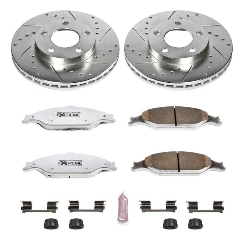 Load image into Gallery viewer, Power Stop 99-04 Ford Mustang Front Z26 Street Warrior Brake Kit
