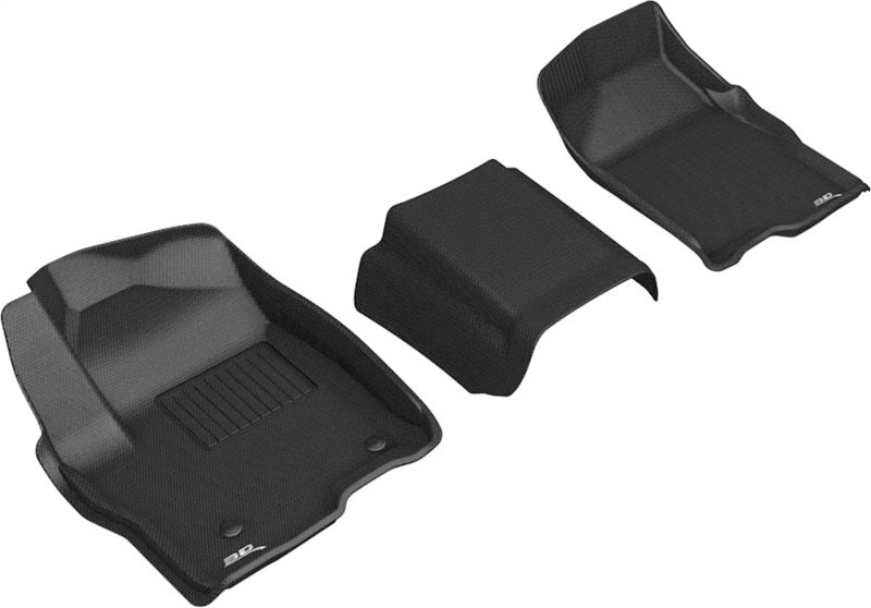 Load image into Gallery viewer, 3D MAXpider 19-21 GMC Sierra Silverado Double/Crew Bench Seat Kagu 1st Row Floormats - Black
