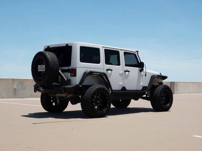 Load image into Gallery viewer, Road Armor 07-18 Jeep Wrangler JK Stealth Front Fender Flare Body Armor w/LED DRL - Tex Blk
