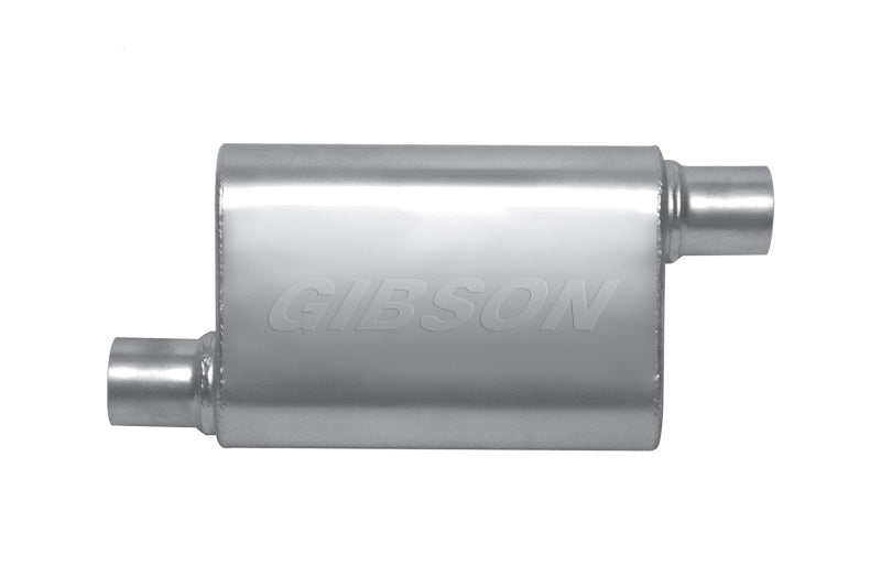 Load image into Gallery viewer, Gibson MWA Superflow Offset/Offset Oval Muffler - 4x9x14in/2.5in Inlet/2.5in Outlet - Stainless
