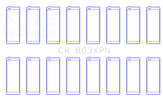 King Chevrolet Small Block 265ci/283ci/327ci (Size STDX) Performance Rod Bearings - Set of 8
