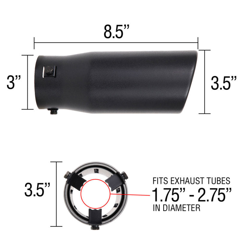 Load image into Gallery viewer, Spectre Exhaust Tip 3-1/2in. OD / Slant - Black
