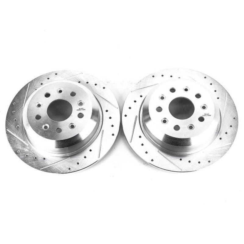 Load image into Gallery viewer, Power Stop 18-19 Jeep Wrangler Rear Evolution Drilled &amp; Slotted Rotors - Pair
