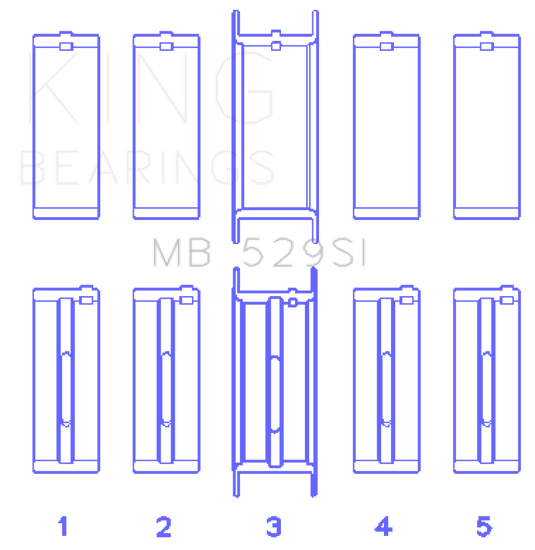 King Engine Bearings Ford V8 221 Main Bearing Set