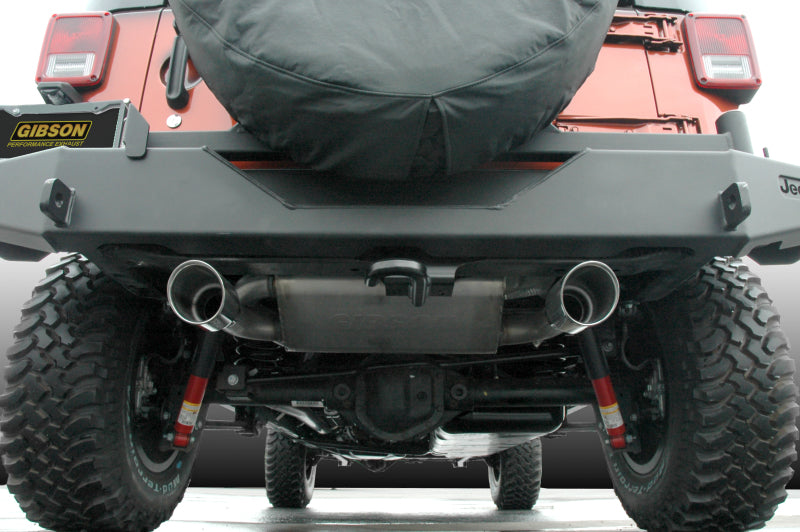 Load image into Gallery viewer, Gibson 07-17 Jeep Wrangler JK Rubicon 3.6L 2.5in Cat-Back Dual Split Exhaust - Aluminized
