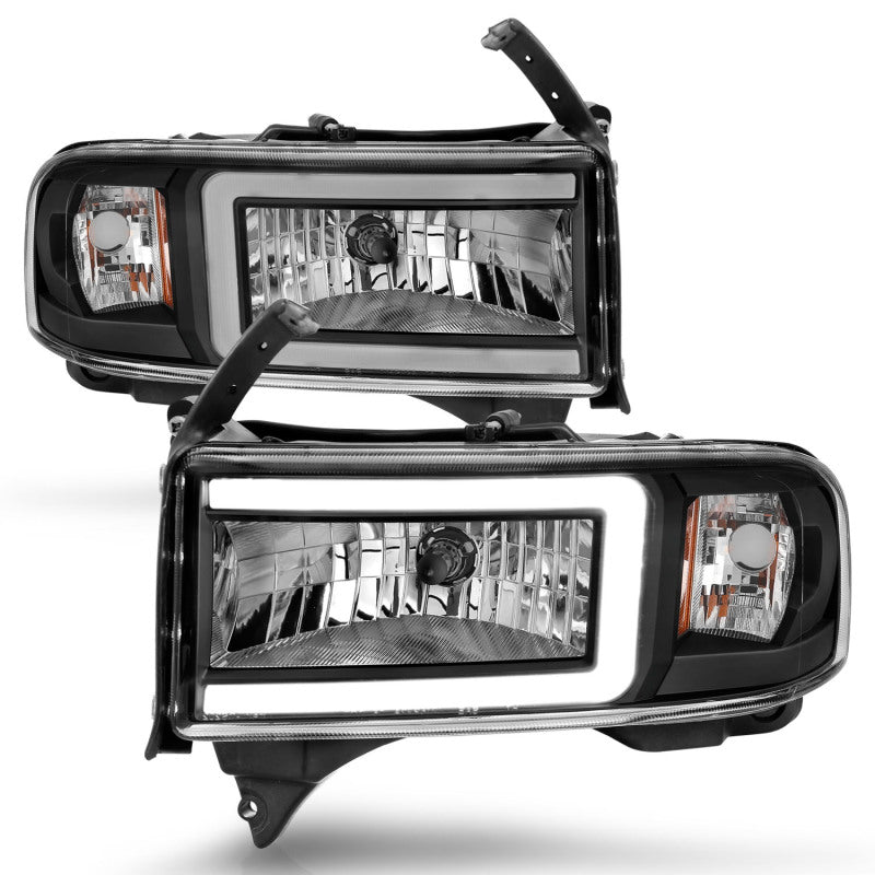Load image into Gallery viewer, ANZO 94-02 Dodge RAM Crystal Headlight - w/ Light Bar Black Housing
