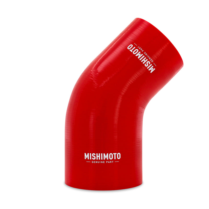 Load image into Gallery viewer, Mishimoto Silicone Reducer Coupler 45 Degree 3.5in to 4in - Red
