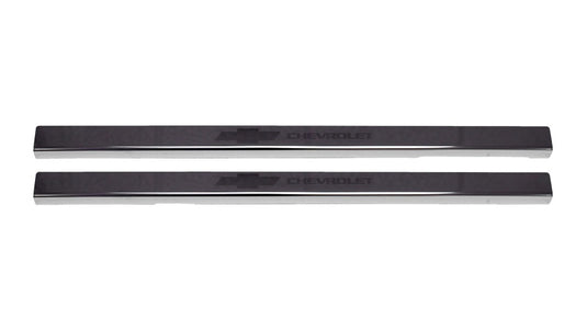 Putco 2020 Chevy Silv LD/HD Double/Regular Cab w/ Bow Tie Etching (2pcs) Black Platinum Door Sills