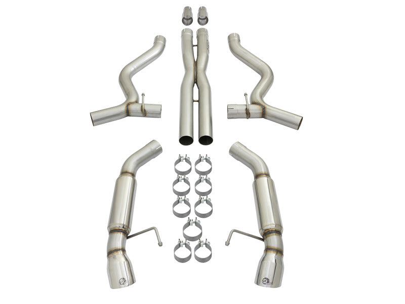 Load image into Gallery viewer, aFe MACHForce XP 3in Aggressive Toned Cat-Back Exhausts w/ Polished Tips 15-17 Ford Mustang V6/V8
