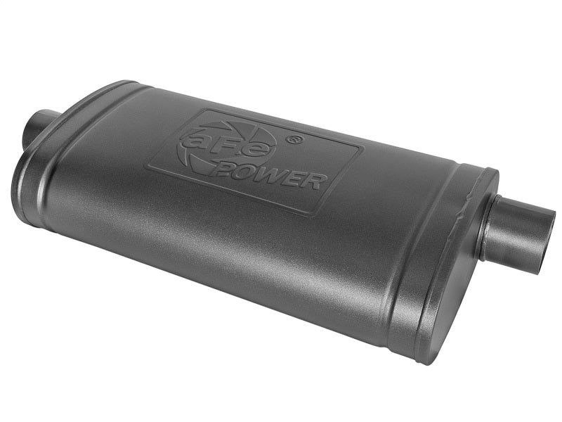 Load image into Gallery viewer, aFe MACH Force-Xp 409 SS Muffler w/ Black Finish 3in Center/Offset 22in L x 11in x 5in - Oval Body
