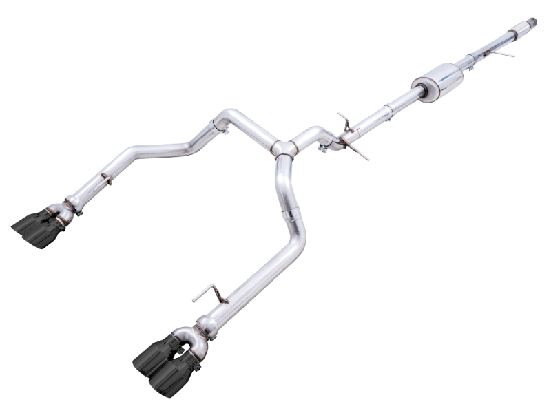 Load image into Gallery viewer, AWE Tuning 4th Gen GM 1500 5.3L 0FG Cat-Back Split Rear Exit (w/ Bumper Cutouts) - Quad Diamond Tips
