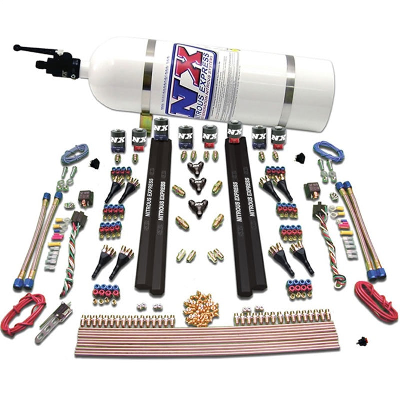 Load image into Gallery viewer, Nitrous Express SX2 Dual Stage/Alcohol - 8 Solenoid Nitrous Kit (200-1200HP) w/10lb Bottle
