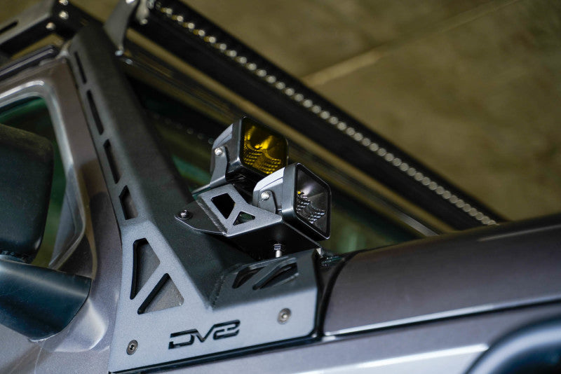 Load image into Gallery viewer, DV8 Offroad 2018+ Jeep Wrangler JLO A Pillar Dual Light Pod Mounts

