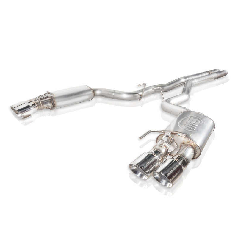 Load image into Gallery viewer, Stainless Works 2018+ Ford Mustang GT 3in Redline Series Catback H-Pipe w/Active Valves &amp; Quad Tips
