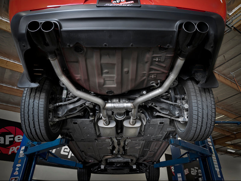 Load image into Gallery viewer, aFe MACH Force-Xp 2-1/2in 304 SS Cat-Back Exhaust 15-21 Dodge Challenger V6-3.6L - Quad Black Tip
