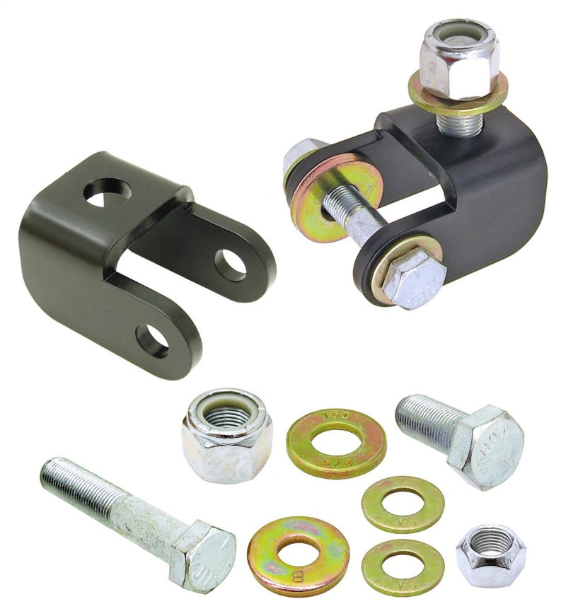 Load image into Gallery viewer, RockJock JK Shock Mount Relocation Kit Front Upper w/ Hardware Pair
