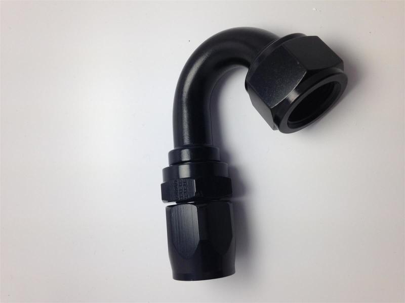 Load image into Gallery viewer, Fragola -6AN Pro-Flow x 150 Degree 3/8 EFI Quick Disconnect Hose End - Black
