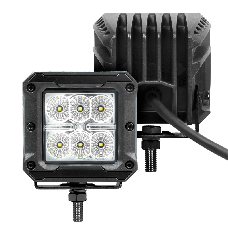 Load image into Gallery viewer, Go Rhino Xplor Bright Series Cube LED Flood Light Kit (Surface/Threaded Stud Mount) 3x3 - Blk (Pair)
