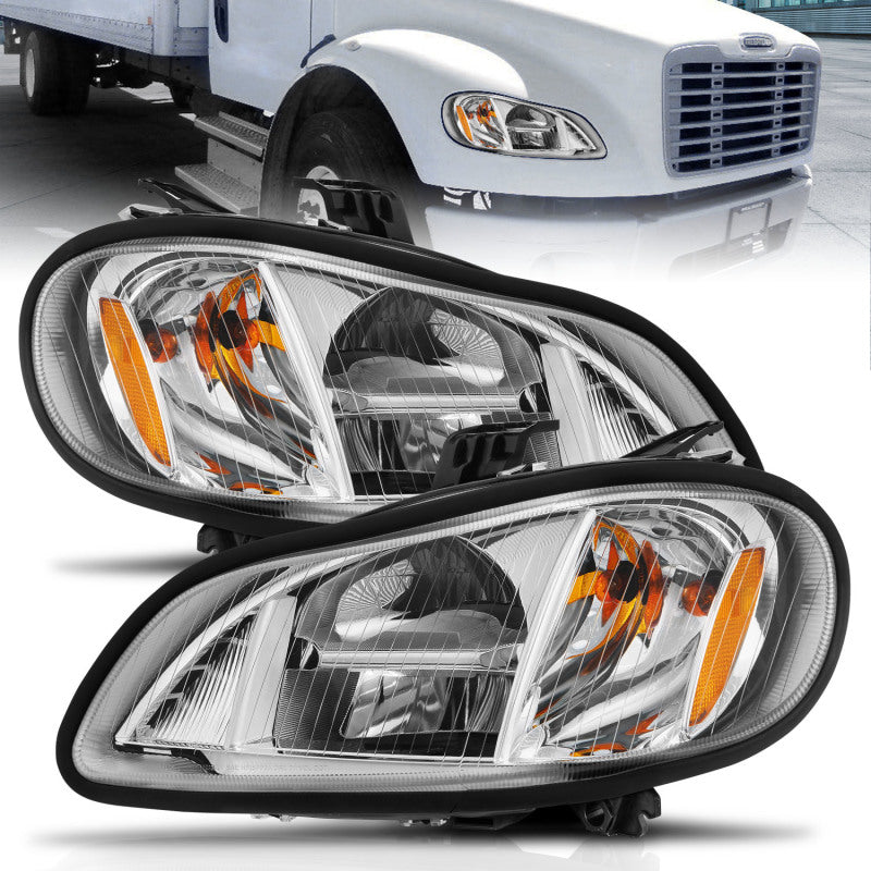 Load image into Gallery viewer, ANZO 2002-2014 Freightliner M2 LED Crystal Headlights Chrome Housing w/ Clear Lens (Pair)
