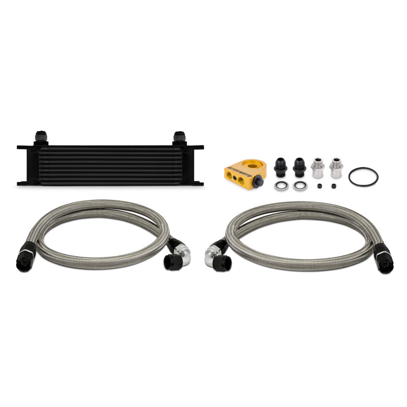 Load image into Gallery viewer, Mishimoto Universal Thermostatic 10 Row Oil Cooler Kit - Black
