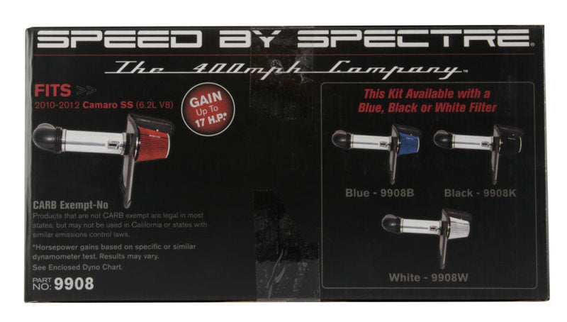 Load image into Gallery viewer, Spectre 10-12 Chevy Camaro V8-6.2L F/I Air Intake Kit - Clear Anodized w/Red Filter
