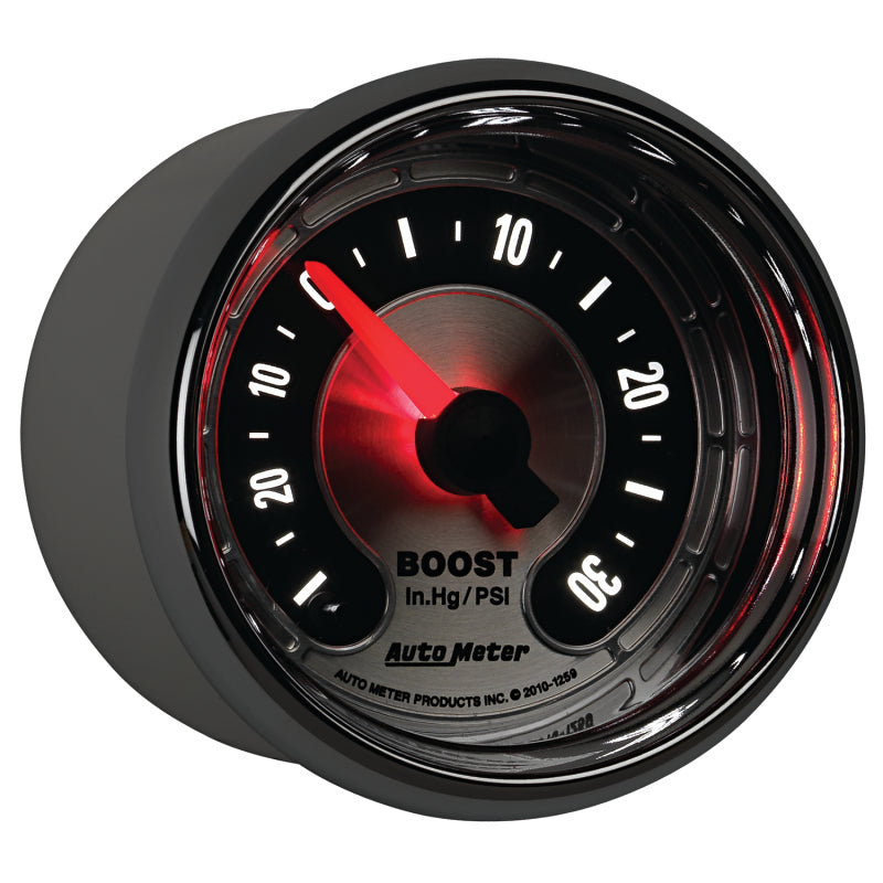 Load image into Gallery viewer, Autometer American Muscle 52mm Full Sweep Electric 30 In Hg.-Vac/30PSI Boost Vacuum Gauge
