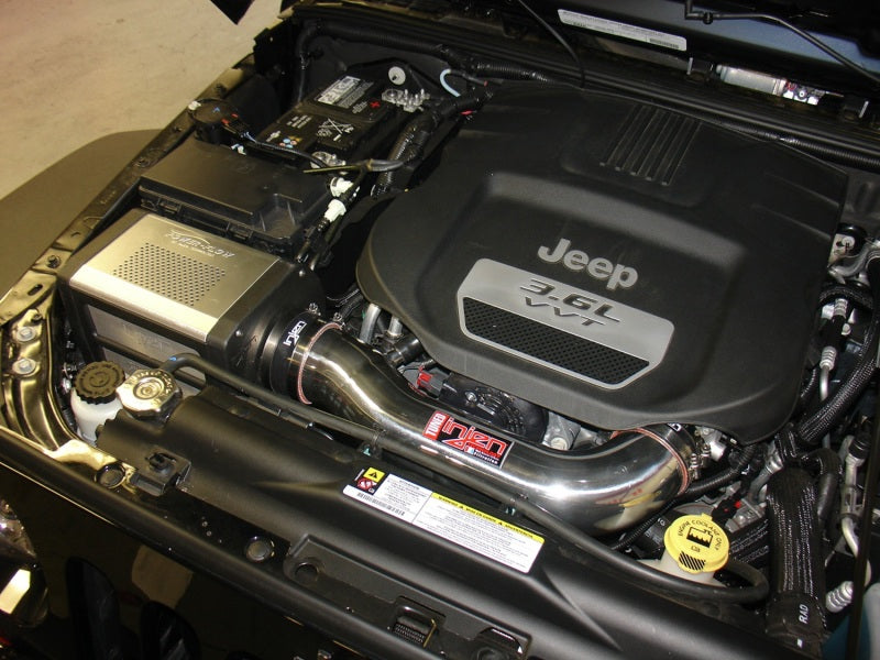 Load image into Gallery viewer, Injen 12-13 Jeep Wrangler JK 3.6L V6 Wrinkle Black Short Ram Intake w/ Power Flow Box
