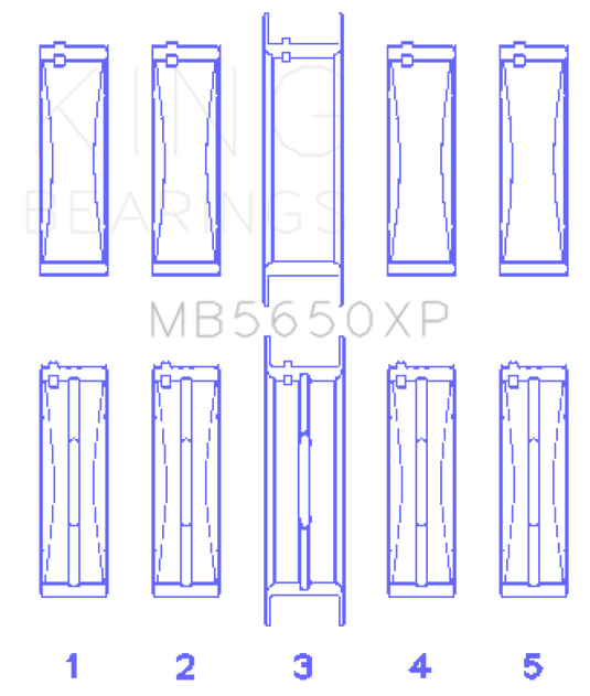 King Engine Bearings Ford 370ci/429ci/460ci 16v OHV Crankshaft Main Bearing Set (Set of 5)