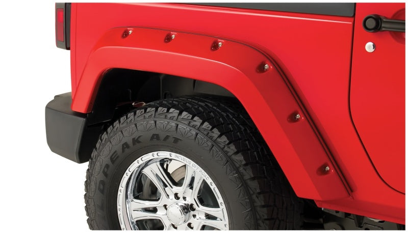 Load image into Gallery viewer, Bushwacker 07-18 Jeep Wrangler Pocket Style Flares 2pc Fits 2-Door Sport Utility Only - Black
