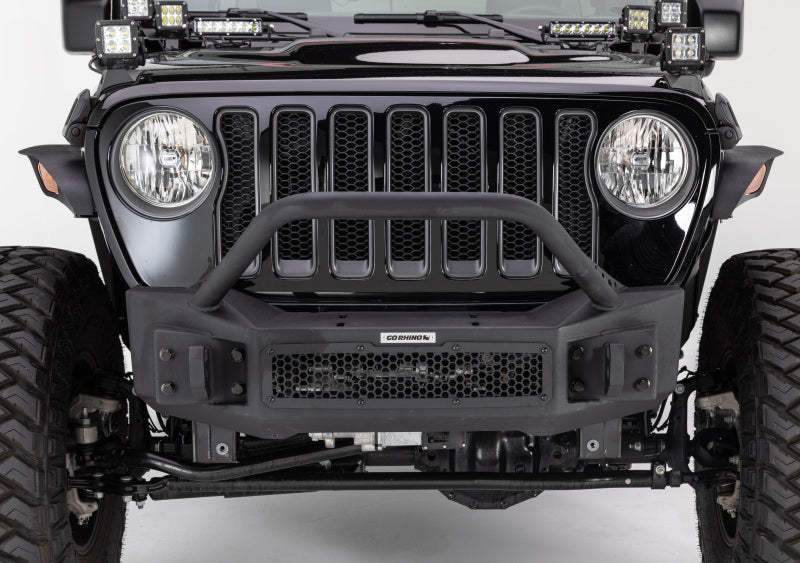 Load image into Gallery viewer, Go Rhino 07-20 Jeep Wrangler JL/JLU/JK/JKU/Gladiator JT Rockline Front Stubby Bumper w/ Overrider
