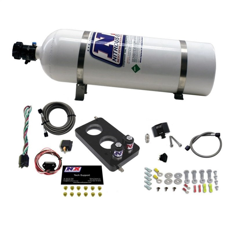 Load image into Gallery viewer, Nitrous Express 05-10 Ford Mustang 4.6L 3 Valve Nitrous Plate Kit (50-150HP) w/15lb Bottle
