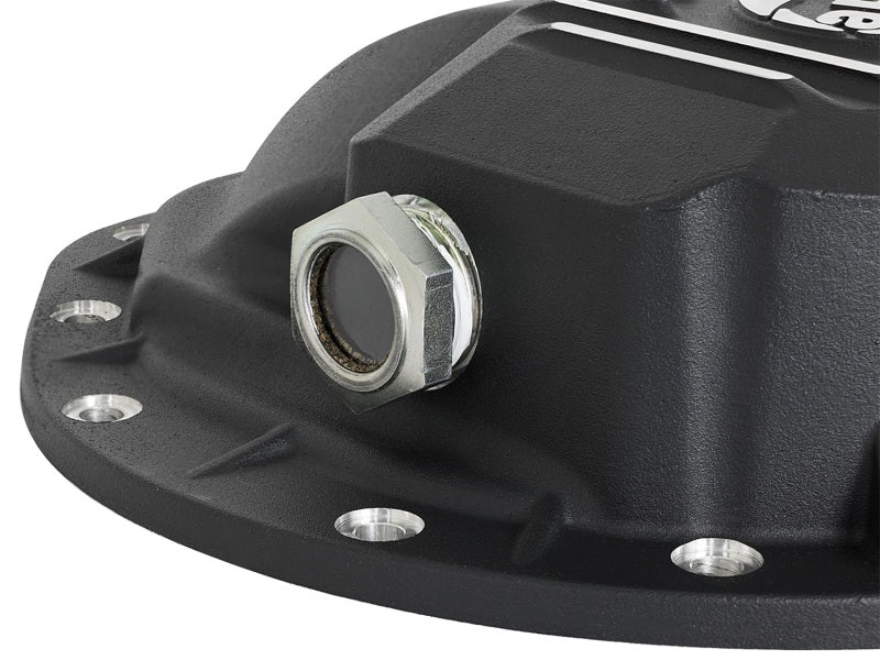 Load image into Gallery viewer, aFe Power Pro Series Rear Differential Cover Black w/Machined Fins 16-17 Nissan Titan XD(AAM 9.5-14)
