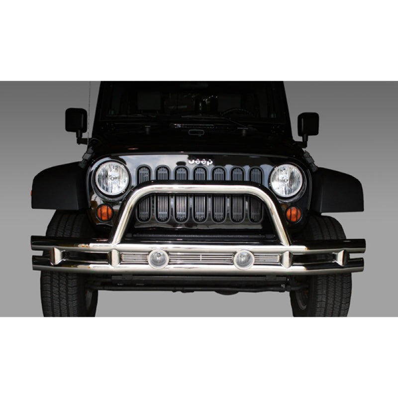 Load image into Gallery viewer, Rugged Ridge 3-In Front Tube Bumper Stainless 07-18 Jeep Wrangler
