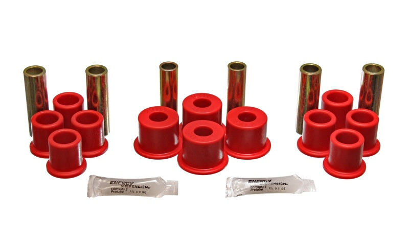 Load image into Gallery viewer, Energy Suspension 8/81-96 Ford F100/F150 2WD Red Rear Leaf Spring Bushing Set
