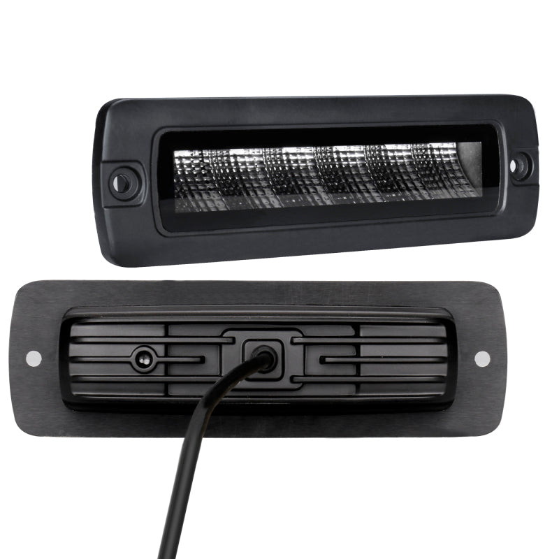 Load image into Gallery viewer, Go Rhino Xplor Blackout Series Sixline LED Flood Light Kit (Flush Mount) - Blk (Pair)
